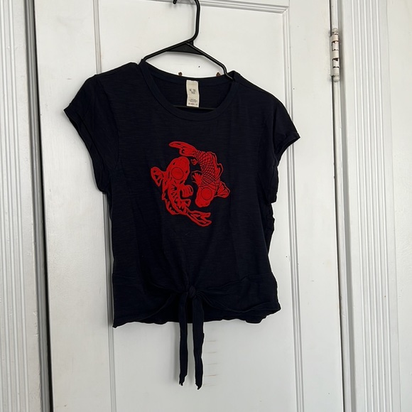 We The Free Tops - Free People We the Free navy and red koi fish t shirt